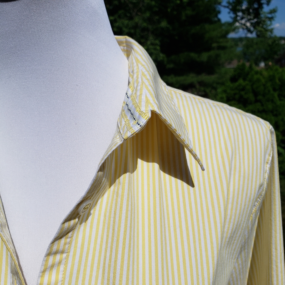 xx LORD AND TAYLOR Yellow Striped Top Sz XL EUC - Picture 5 of 13